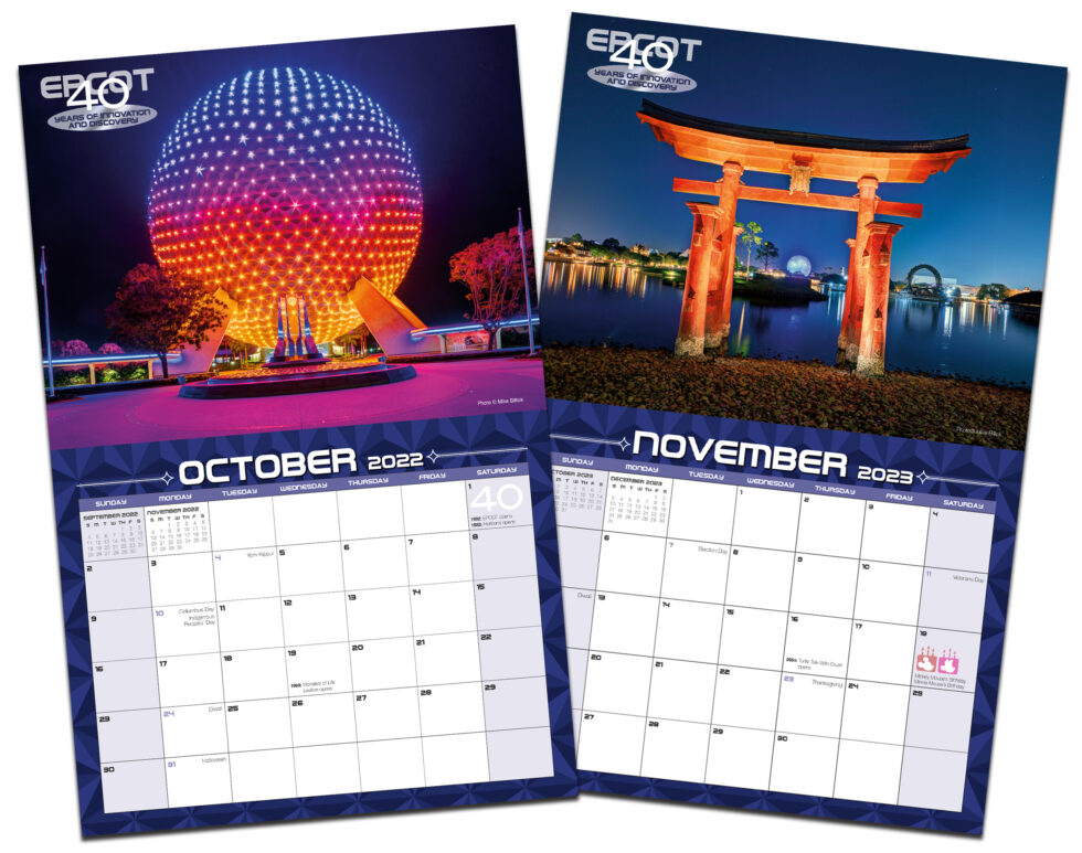 EPCOT 40 Year Anniversary 2023 Calendar Celebrations Press
